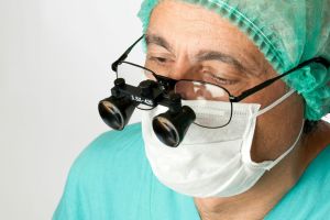 Dr. Fulmer uses a telescopic loupe to help residents of Kenosha and Paddock Lake identify problems too small for the eye to see.